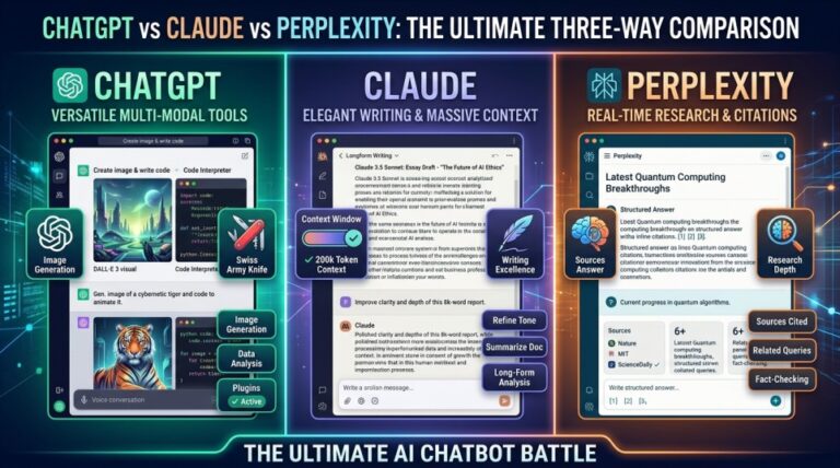 ChatGPT vs Claude vs Perplexity: Best AI Chatbot for Content Creators (2026)